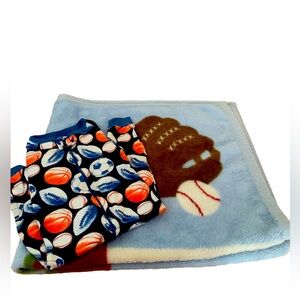 Infant/Toddler Sports Themed Pajamas and Blanket set